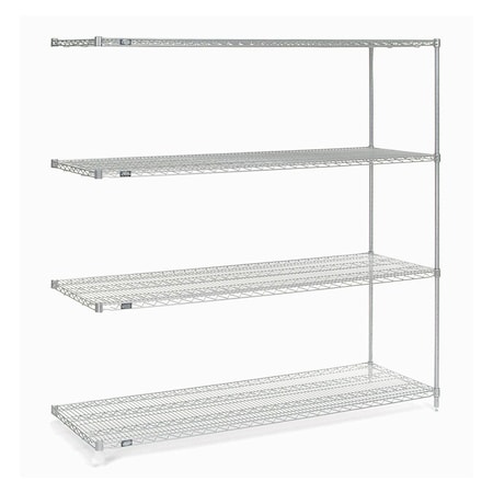Nexel Wire Shelving Add-On, Poly-Z-Brite, 72W x 21D x 74H A21727Z